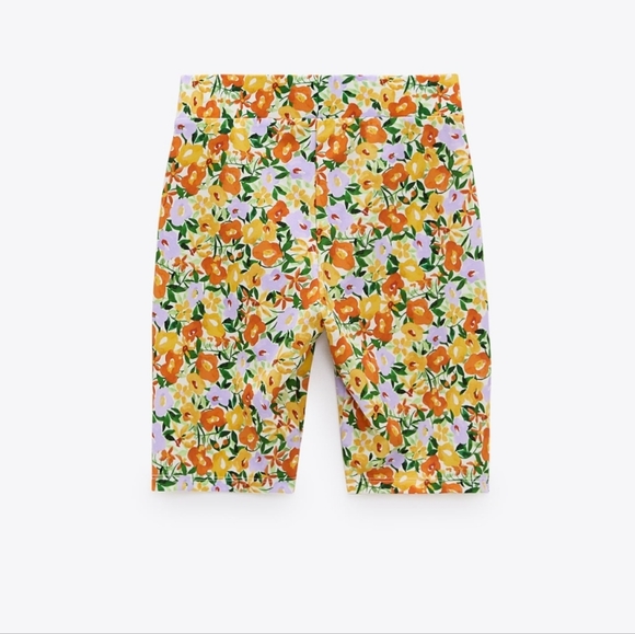 Floral Print Bike Shorts Zara - Picture 6 of 6
